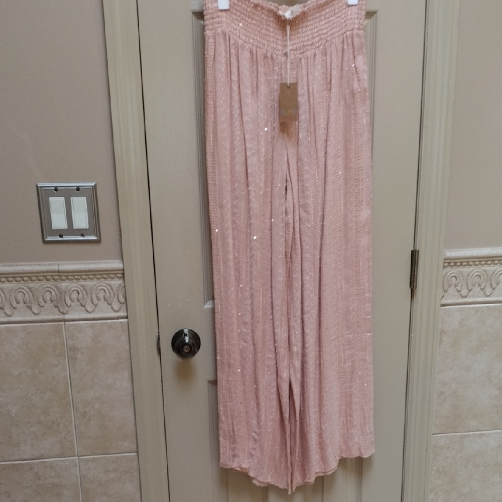 Light Peach Wide-Leg Pants